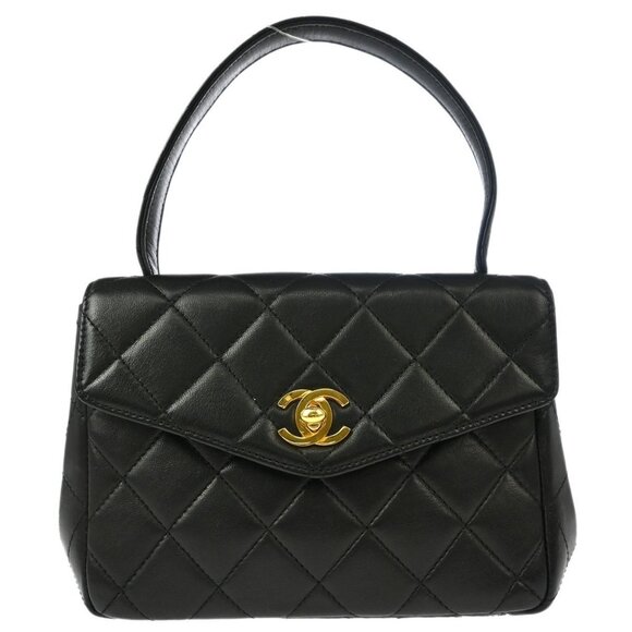 Chanel Black Lambskin Top Handle Handbag 165634 - Picture 1 of 9